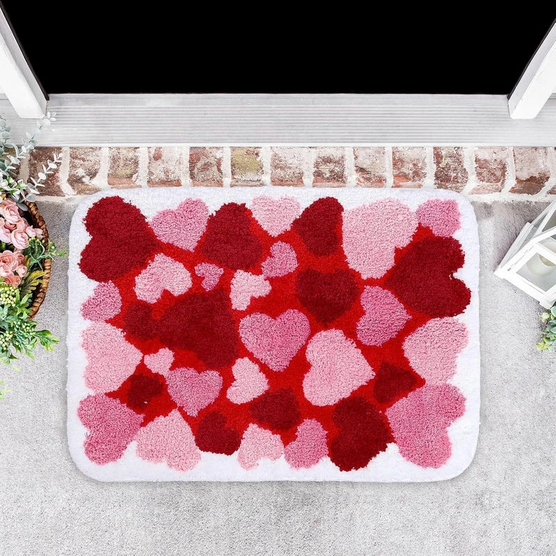 Valentine'S Day Casual Elegant Letter Heart Shape Polyester Carpet Bathing