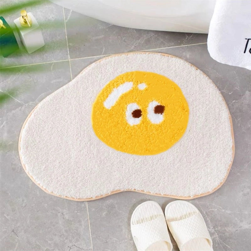 Cartoon Carpet Poached Egg Children's Floor Mat Entrance Mat Bathroom Bathroom Home Door Mat