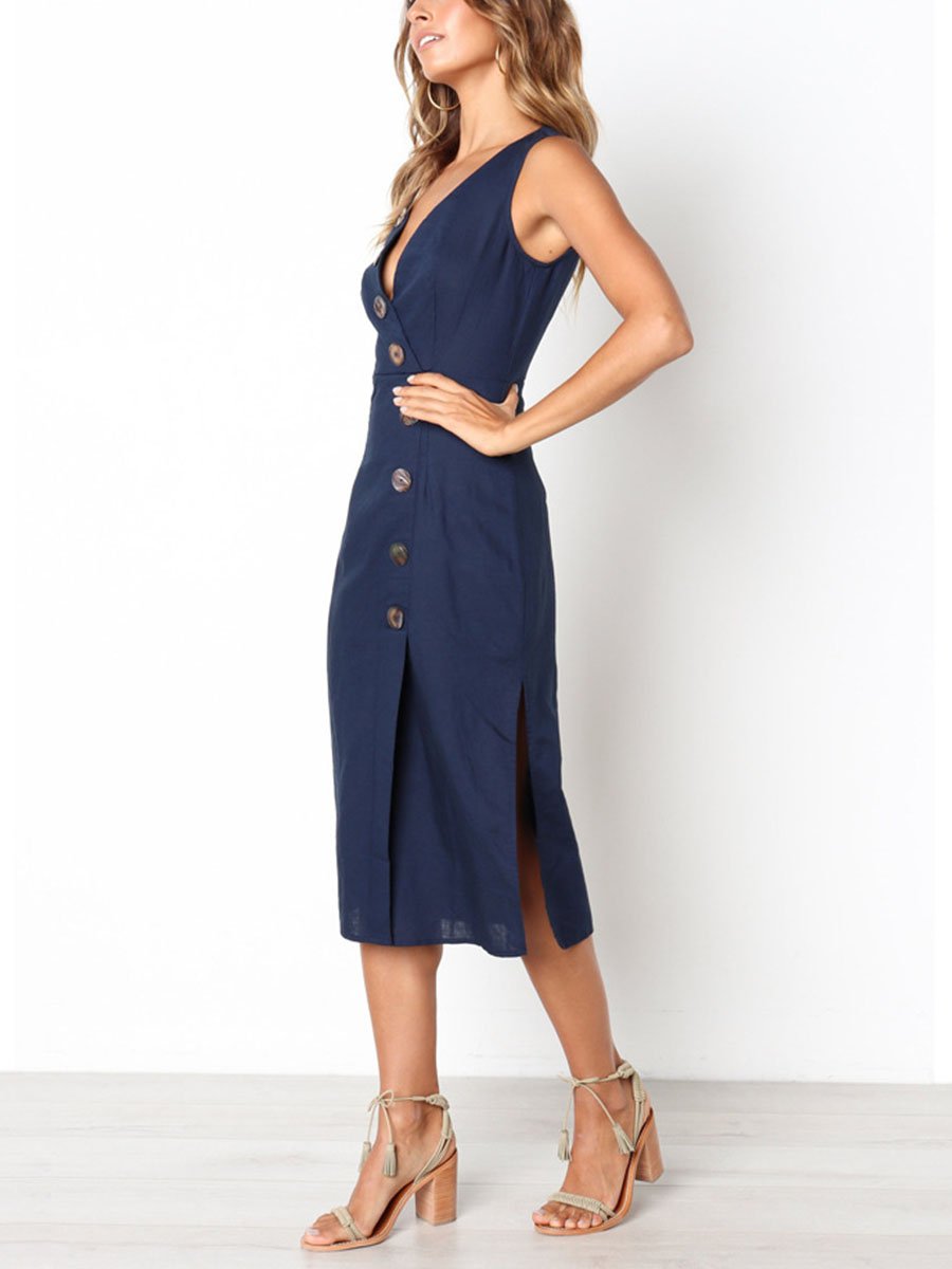 Button Vintage Dress