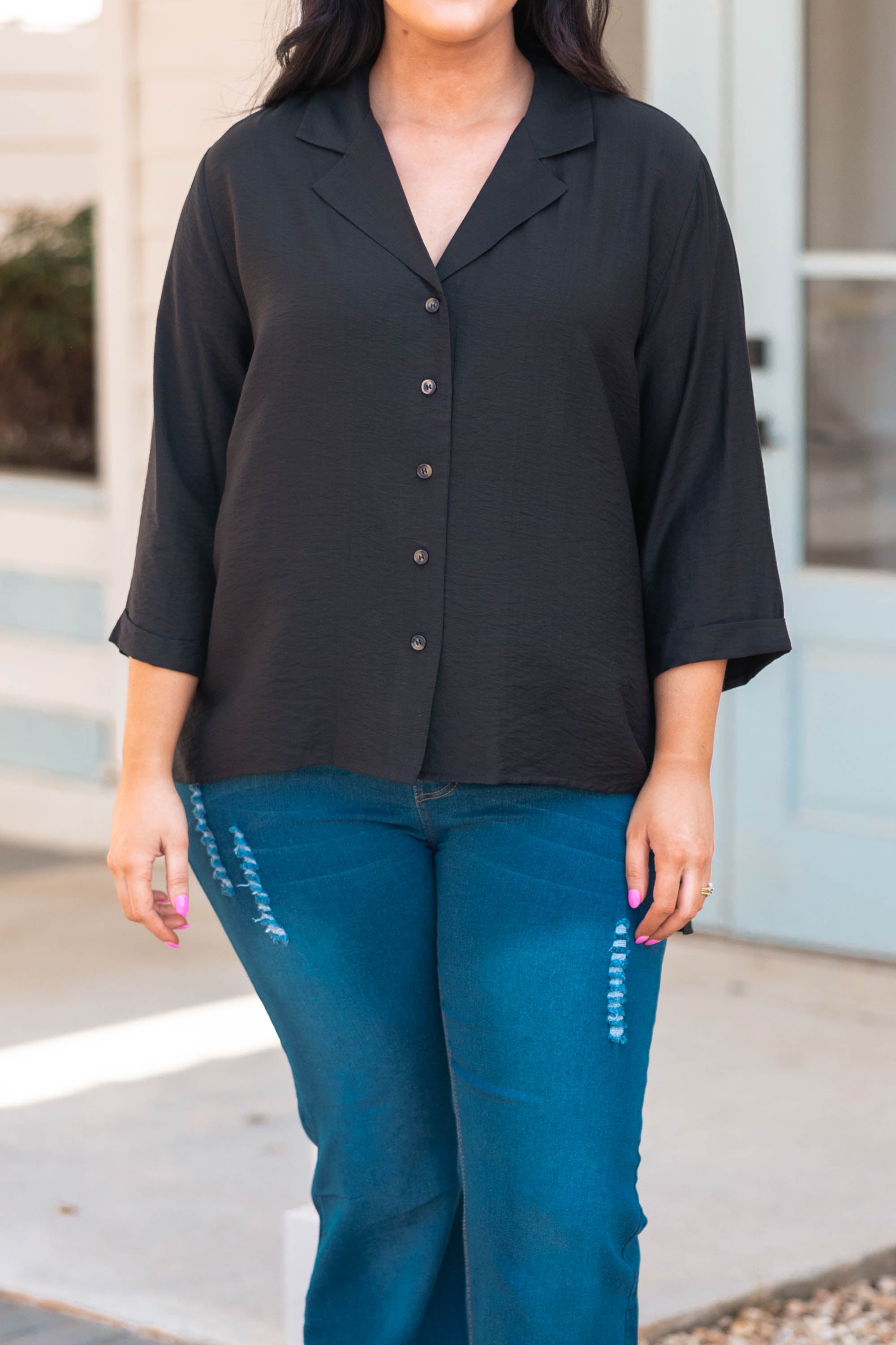 Pictured Together Top. Black