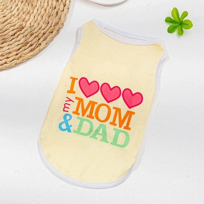 Casual Polyester Letter Color Block Pet Clothing