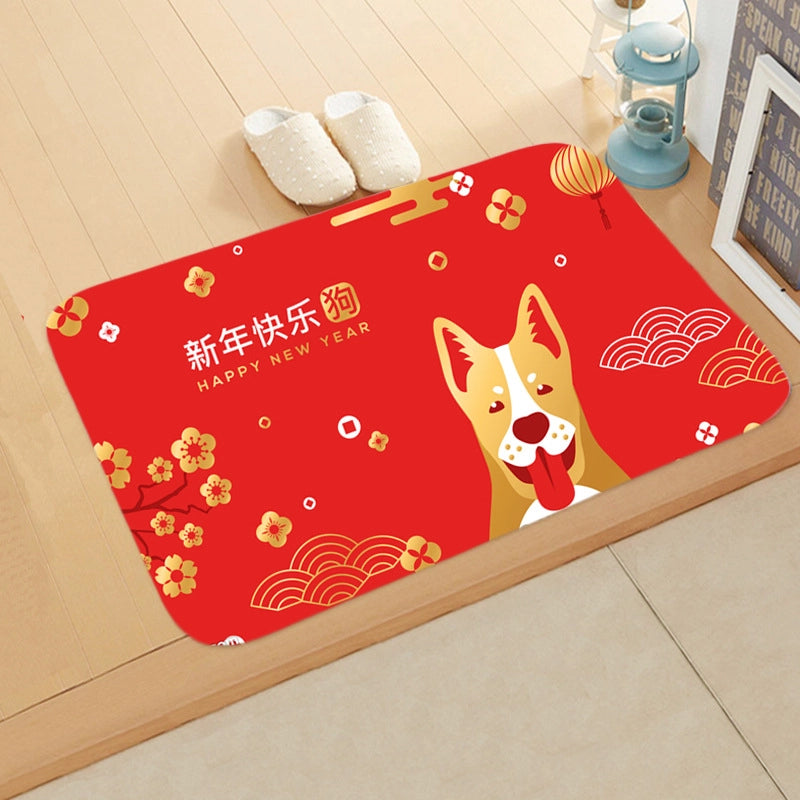 Cute Christmas Tree Snowflake Flannel Fabric Floor Mat