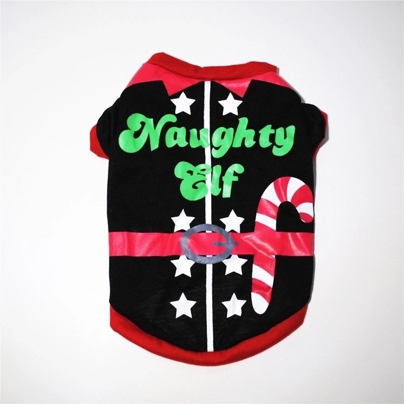 Casual Cotton Christmas Santa Claus Snowman Printing Pet Clothing 1 Piece