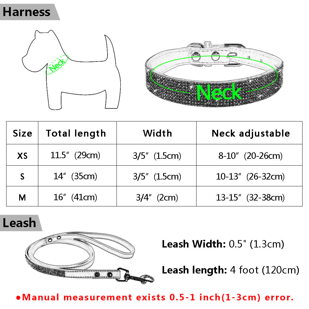 Sparkly Pet Collar Leash Set