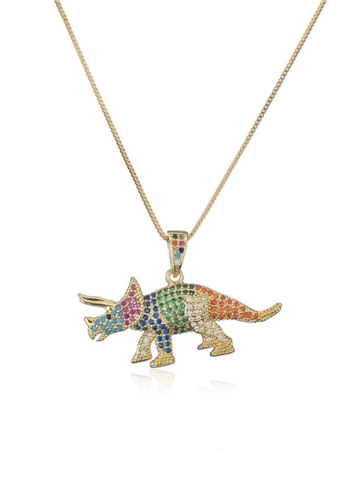 Cubic Zirconia Dinosaur Pendant & Chain