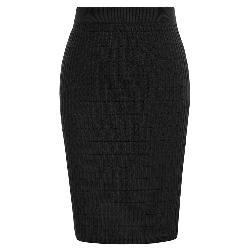 Vintage Jacquard Textured Outfits U-Neck Tops+Above Knee Skirt Knitwear