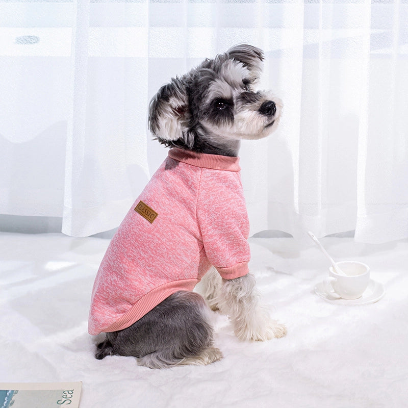 Dog Cat Pet Autumn And Winter Fleece-lined Two-legged Color Warm Sweater Wool Teddy Fadou Clothes Small And Medium-sized Dog