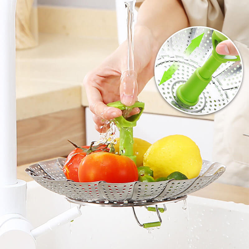 Stainless steel folding vegetable steamer (🔥New Year's discount. 49% discount🔥)