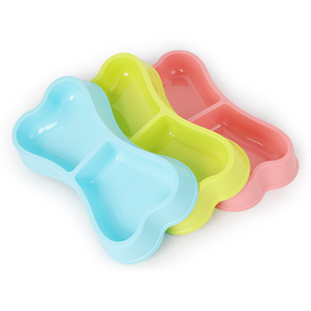 2-Section Bone-Shape Dog Bowls