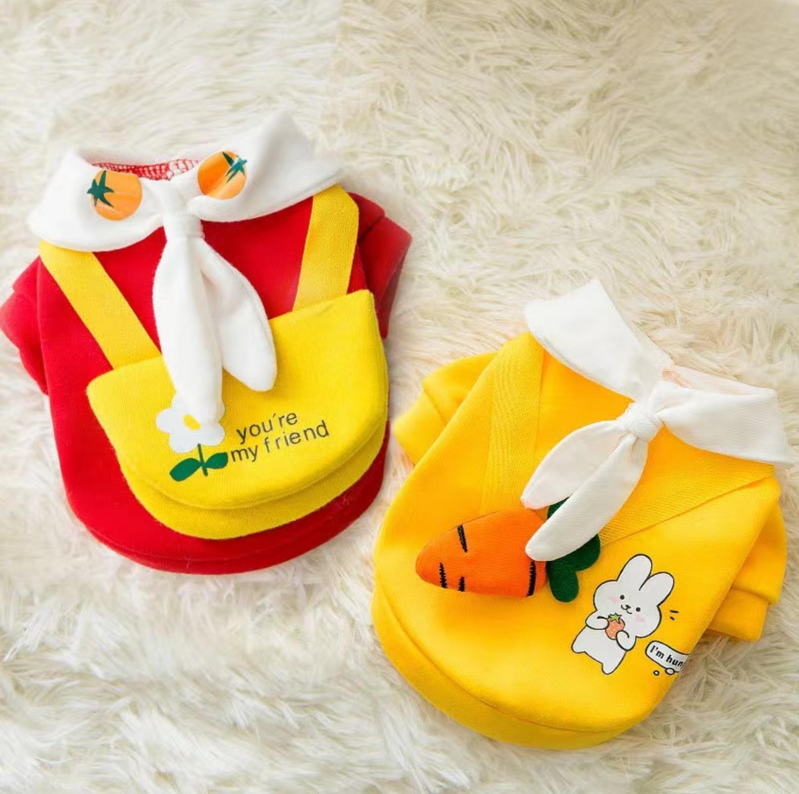 Cute Cartoon Pet Sweater with Crossbody Bag