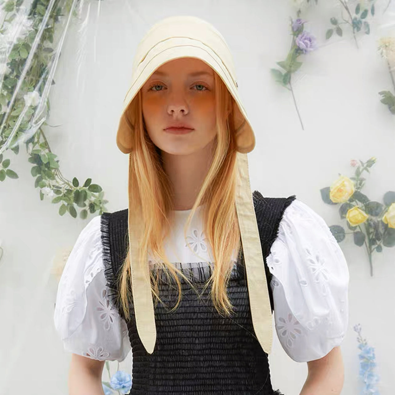 Sun Shield Ribbon Bucket Hat