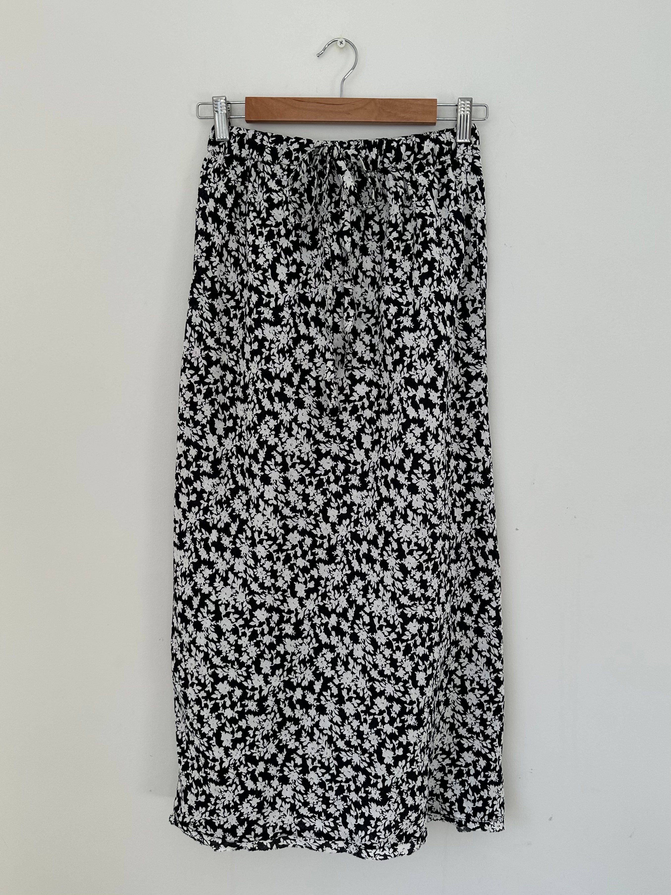 black floral linen