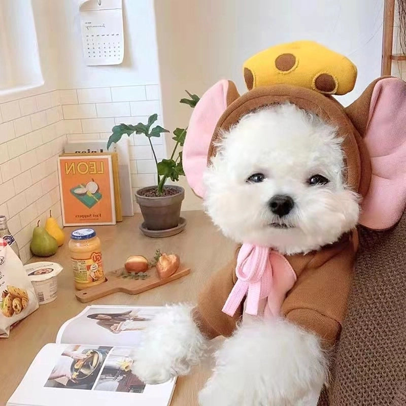 Fashion Polyester Christmas Heart Shape Frog Elk Pet Clothing