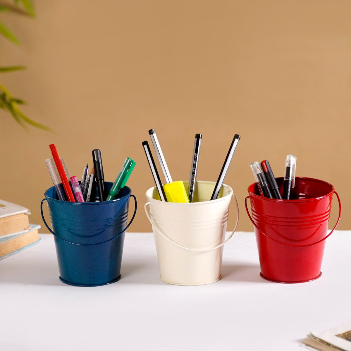 Colourful Metal Bucket Set Of 3
