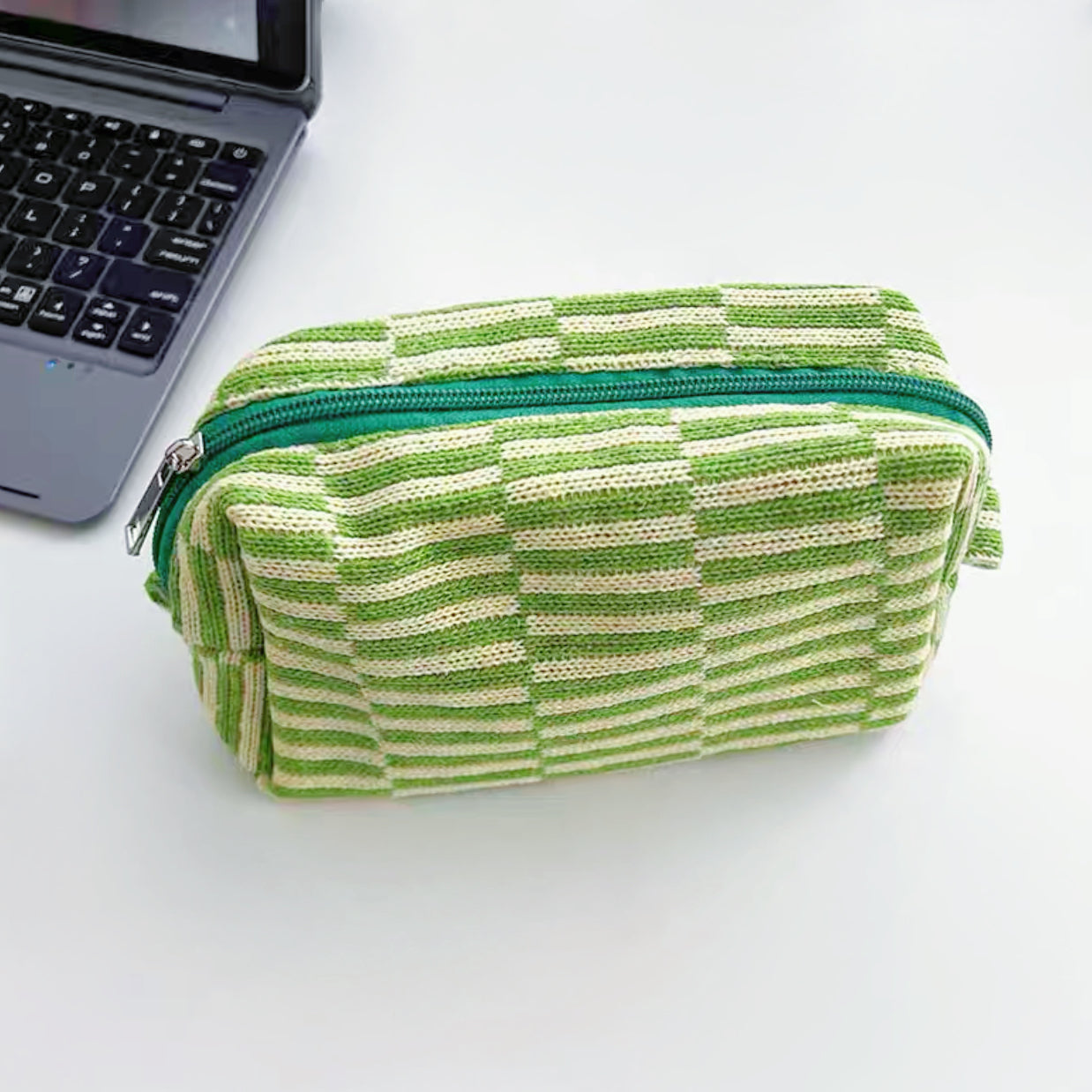 Stripe Knitted Makeup Bag
