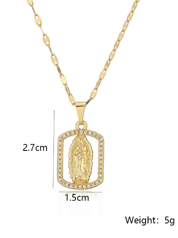 Cubic Zirconia Religious Necklace