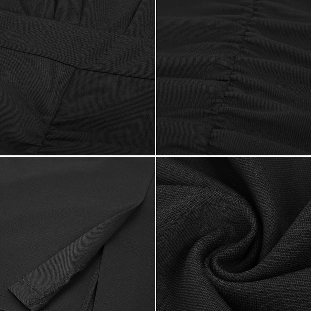 Seckill Offer⌛Vintage Ruched Dress Long Sleeve Defined Waist Bodycon Dress