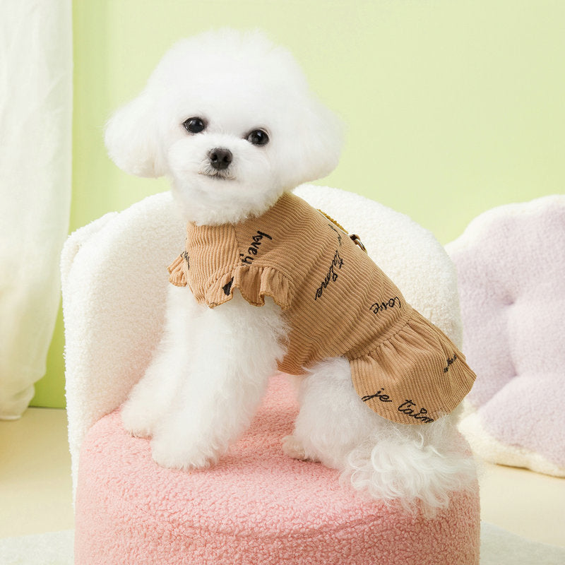 Bear Letter Printed Dog Dress Harness