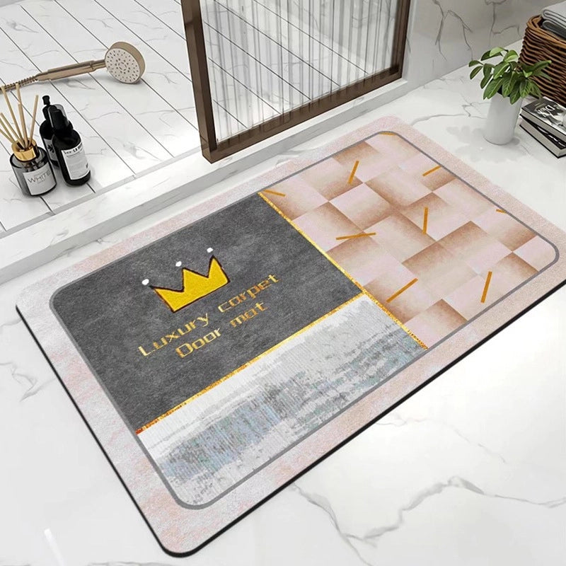 Toilet Water Absorbent Floor Mat Household Bathroom Diatom Mud Floor Mat Toilet Bathroom Door Non-Slip Foot Mat Carpet