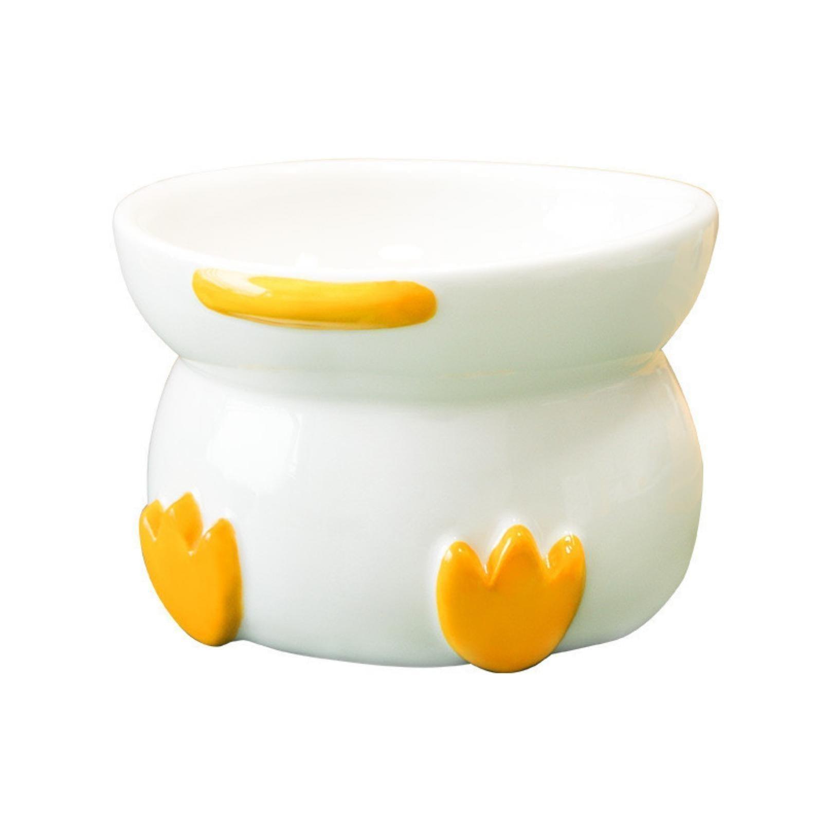 Duck-Shaped Elevated Ceramic Cat Bowls Small Dog Bowls