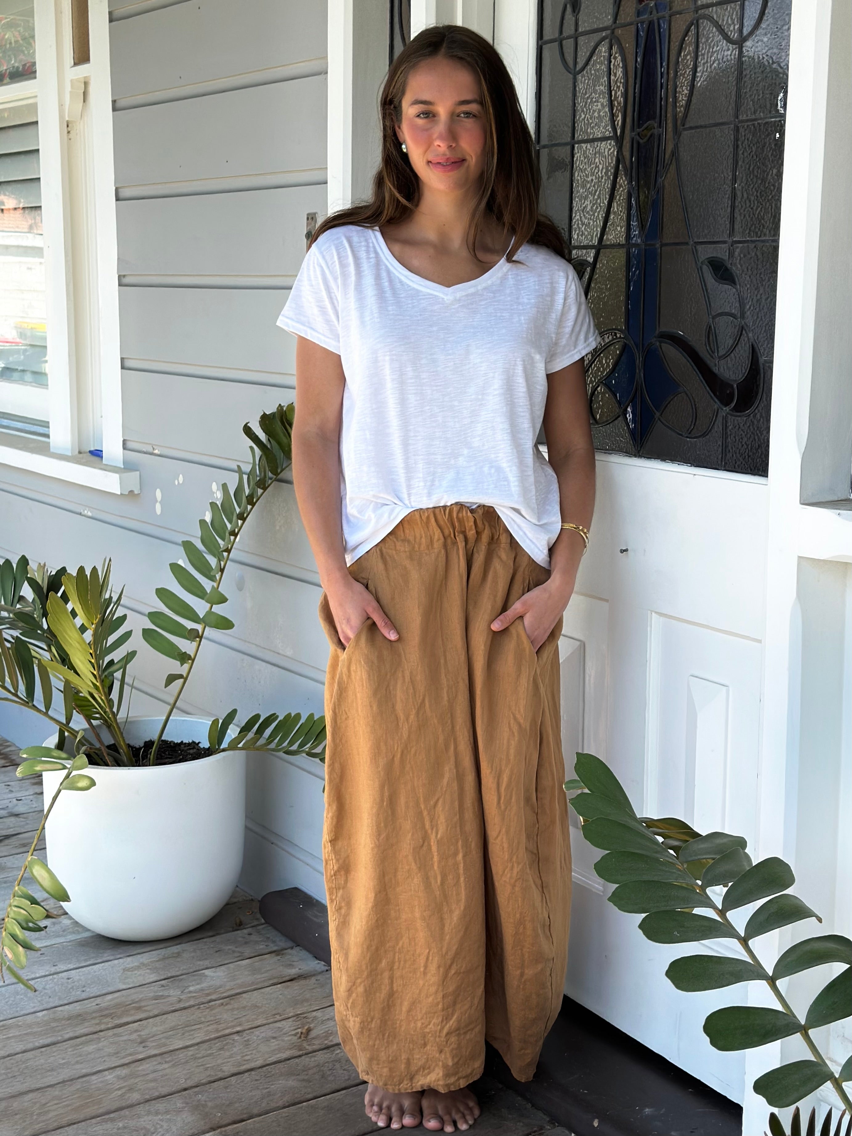 caramel linen
