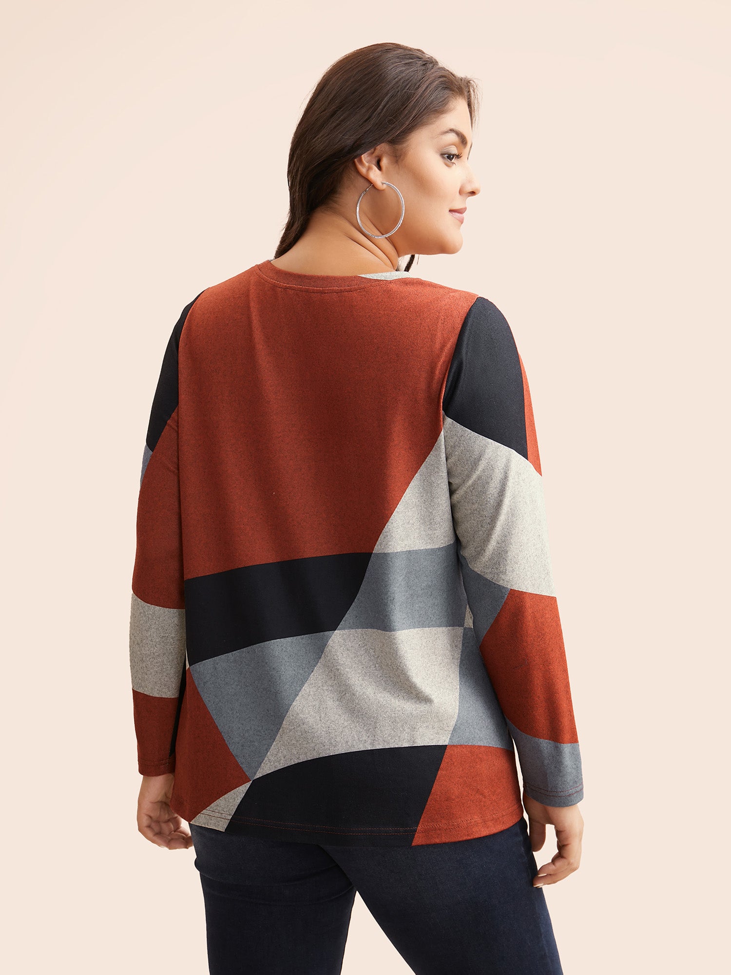 Round Neck Colorblock Contrast T-shirt