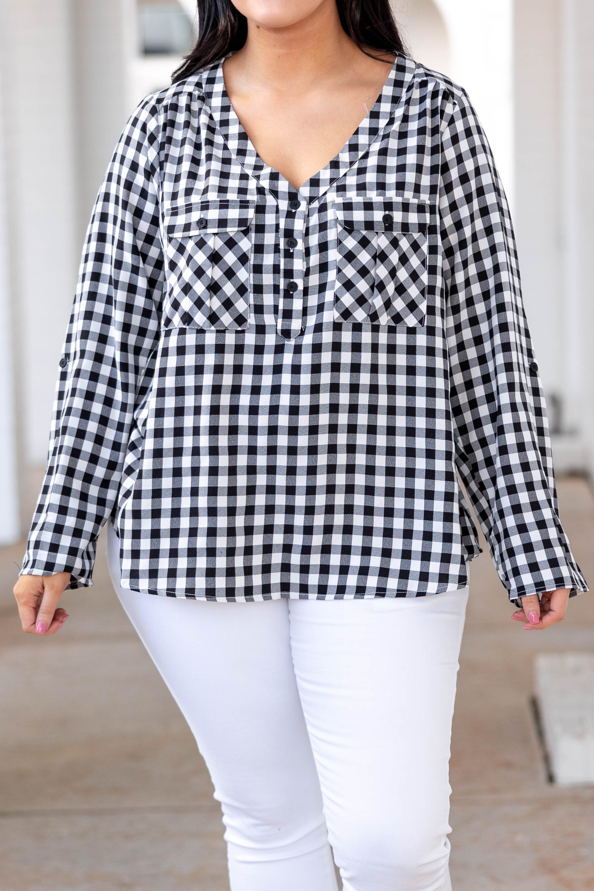 New Sight Top. Gingham