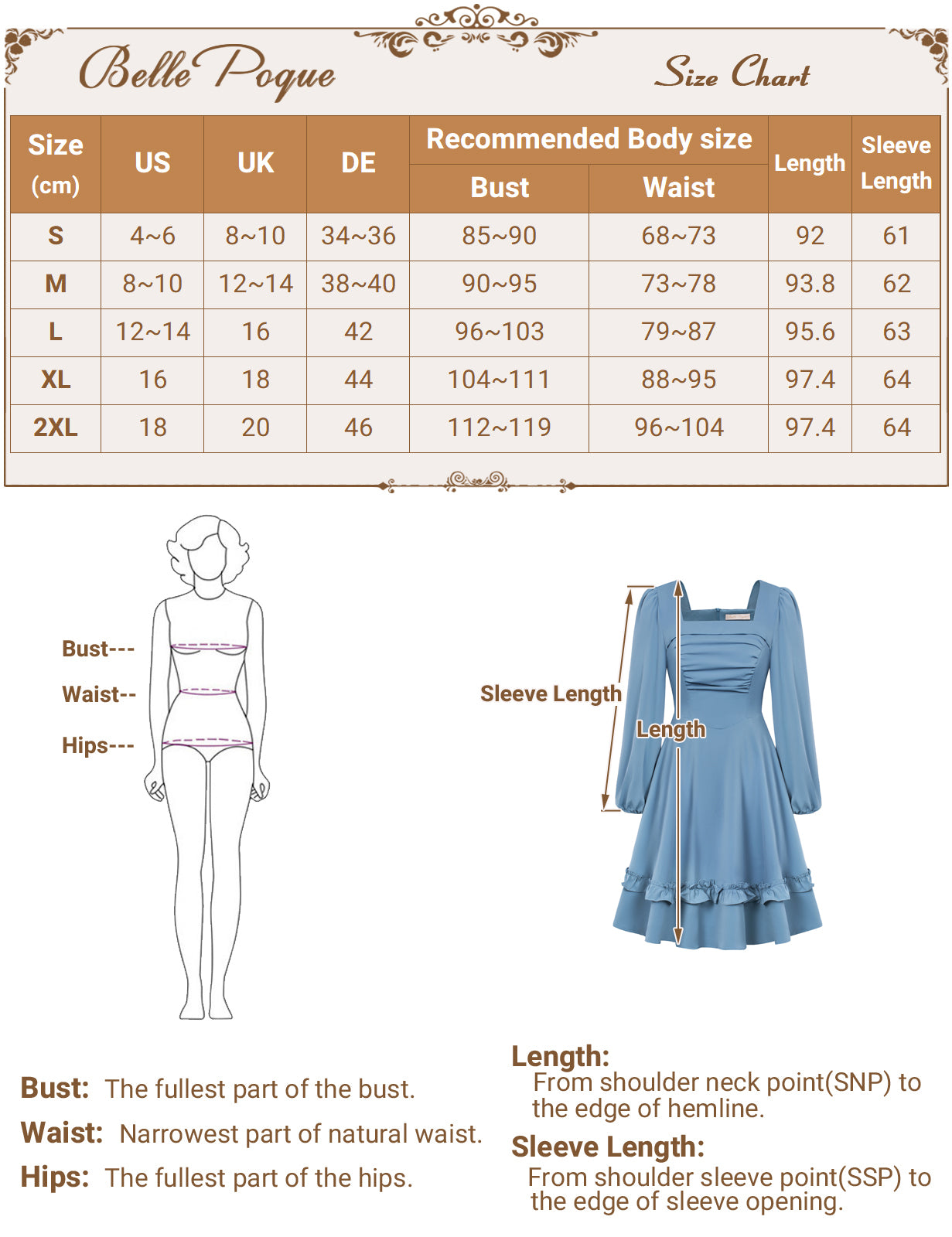 Square Neck Dress Long Sleeve Above Knee A-Line Dress