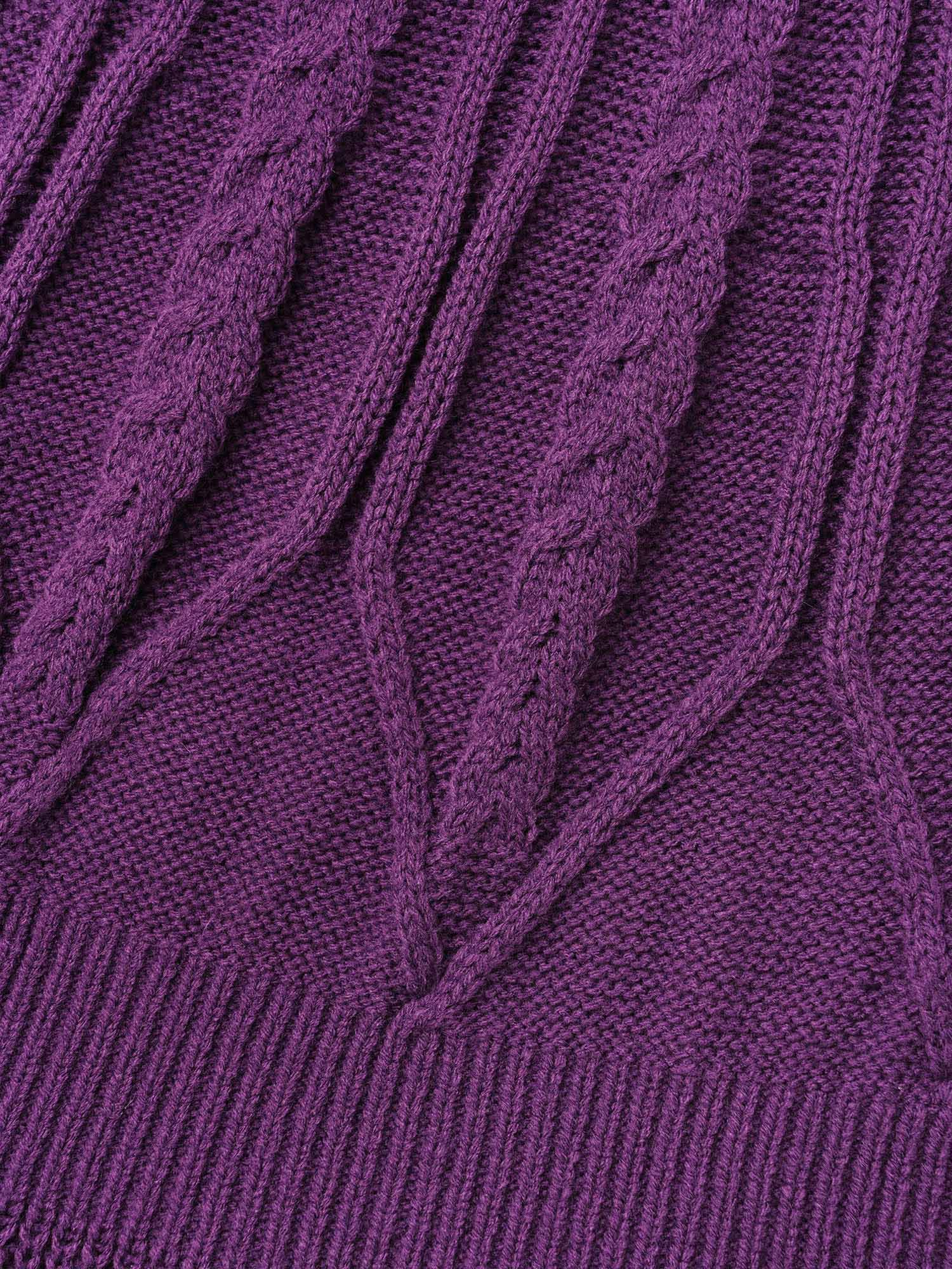 Cable Knit Texture Raglan Sleeve Pullover