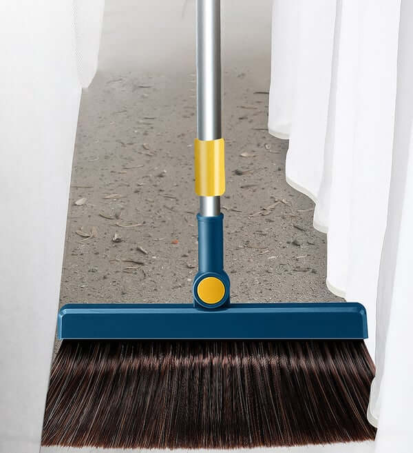 Broom and Windproof Dustpan with Adjustable Handle
