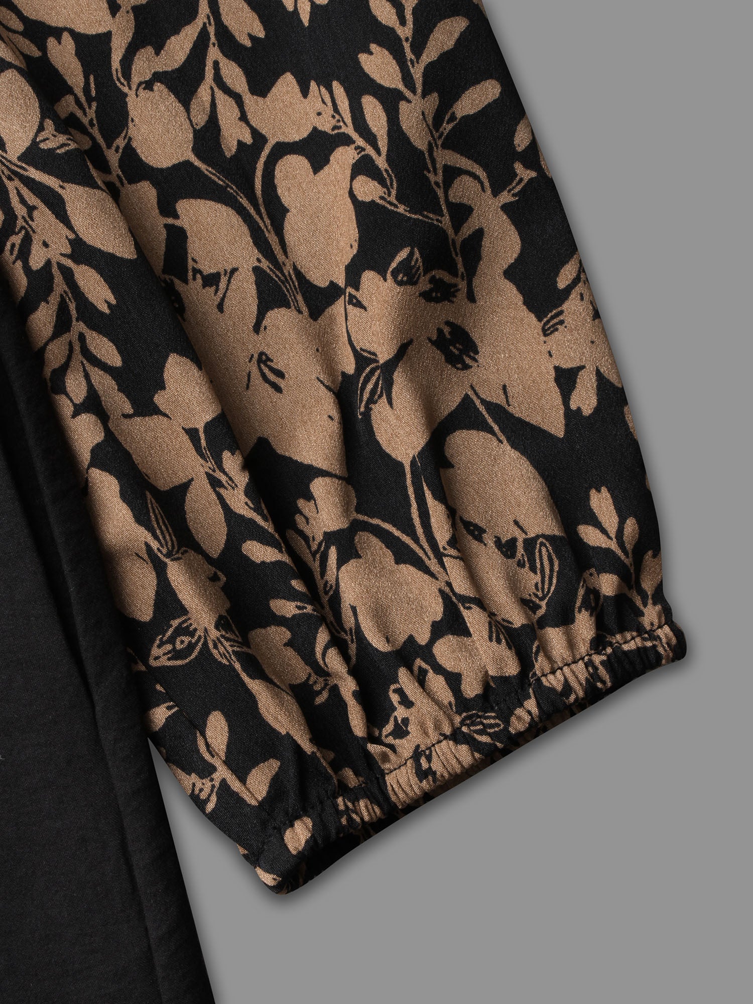 Silhouette Floral Print Patchwork Backless Jumpsuit