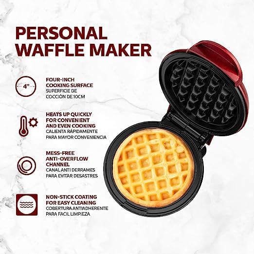 Mini Non-Stick Waffles Maker. Portable Electric Waffle Iron Machine