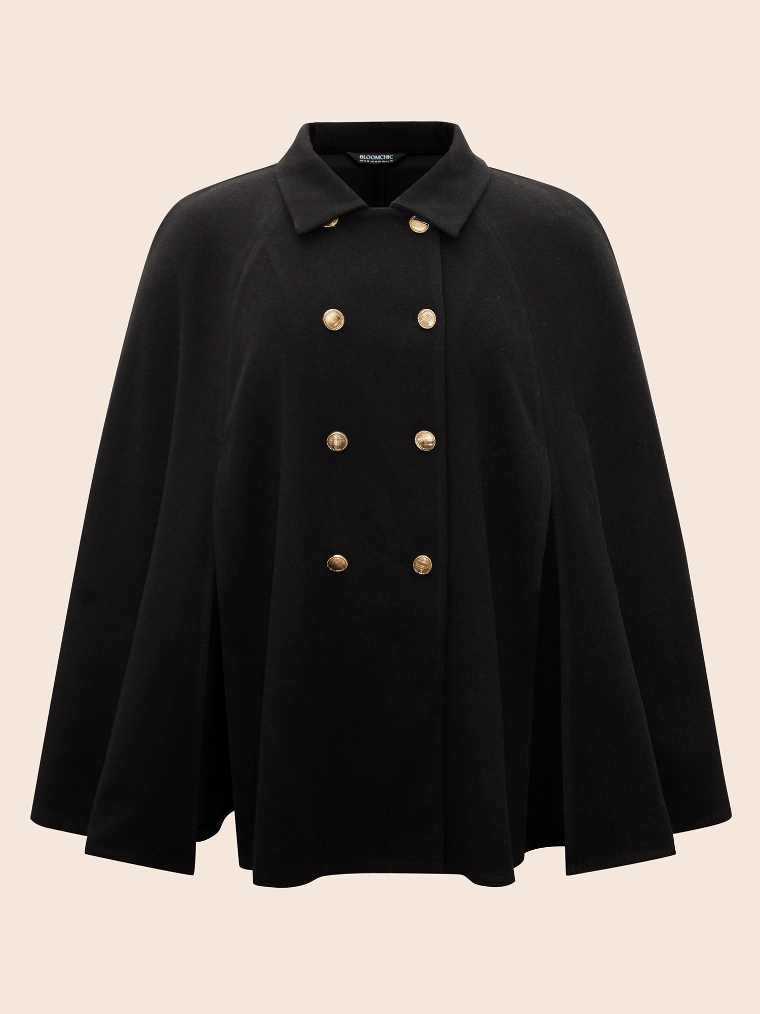 Double Breasted Cloak Sleeve Cape Overcoat