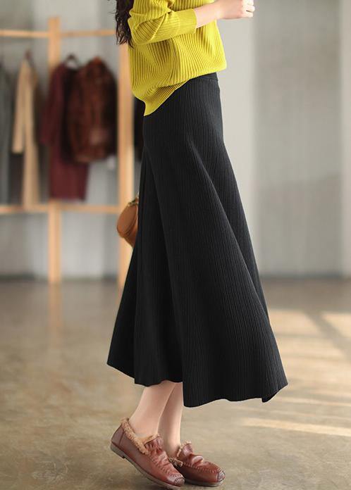 Elastic Waist Cinched Spring Quilting Clothes Chocolate Plus Size Skirt