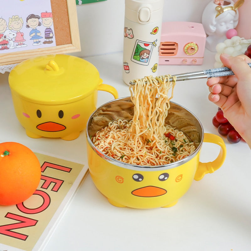 ChefGenius Kawaii Ramen Bowl with Lid