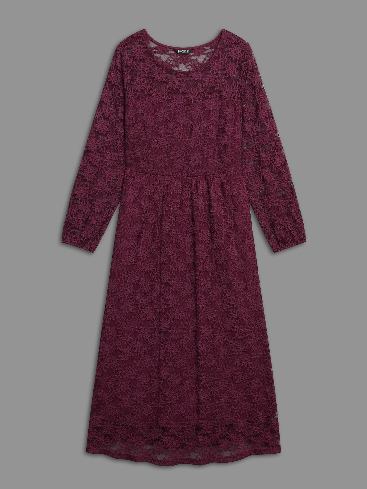 Crochet Lace Mesh Pocket Knit Dress