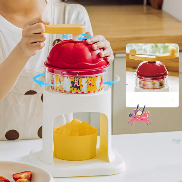 Carousel Safe Hand-Crank Ice Shaver: Rapid. Dense Ice with Secure Operation