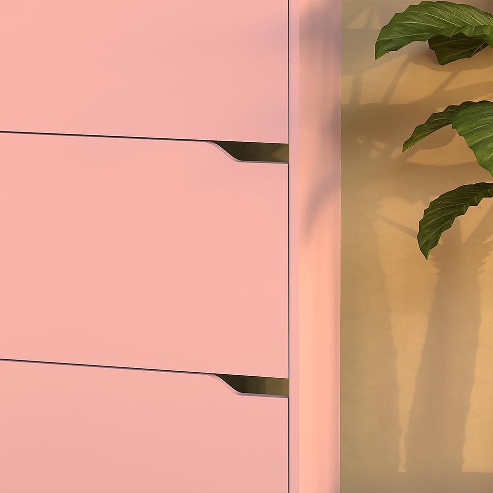 Wood Shoe Cabinet with 3 Doors, Shoe Cabinets, Retractable Handles, Double Depth, 63 x 24 x 115 cm