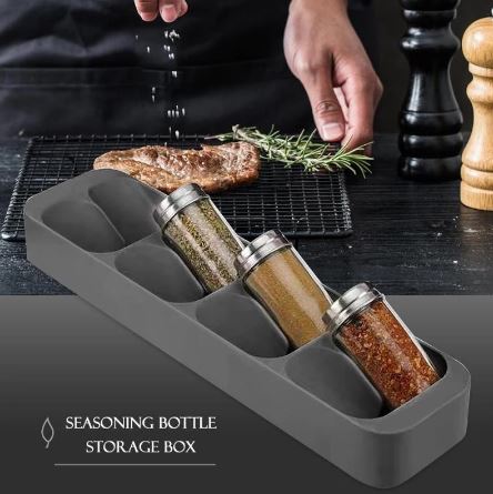 Kitchen Drawer Compact 8 Grids Spice Jar Organizer
