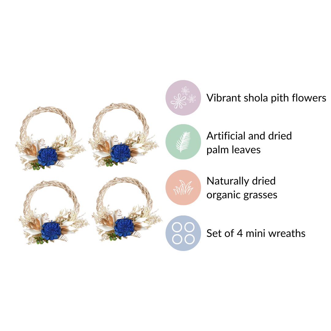 Mini Shola Flower Wreath Eco-Friendly Set Of 4