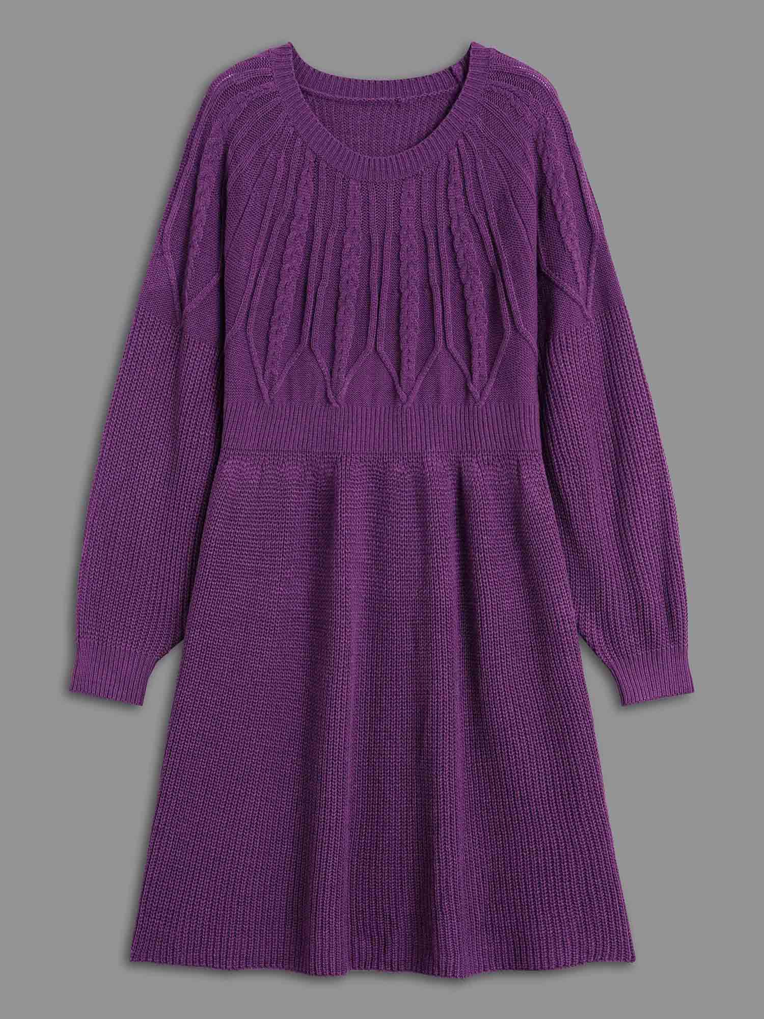 Cable Knit Texture Raglan Sleeve Pullover