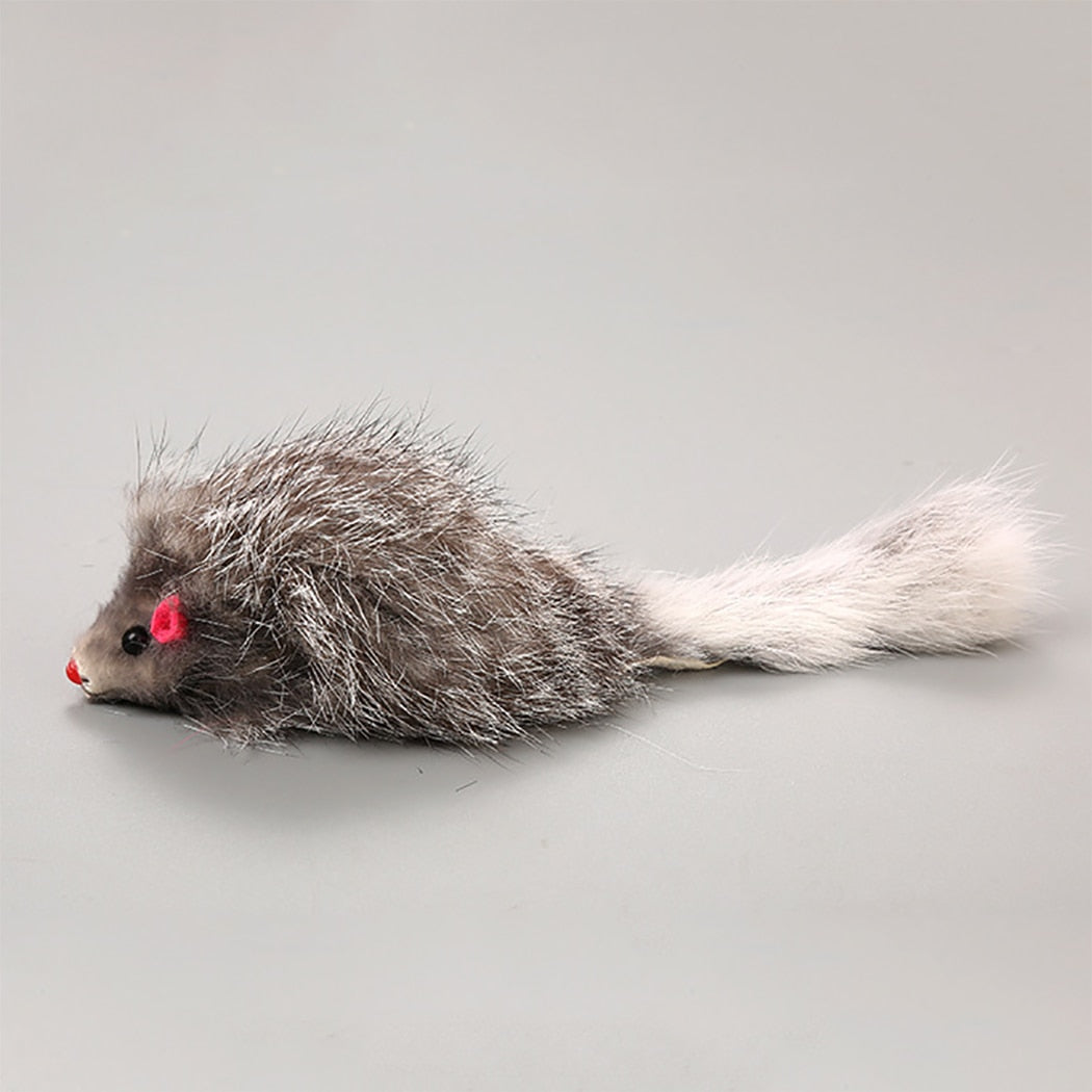 5pcs Furry Mouse Toy Set For Cats