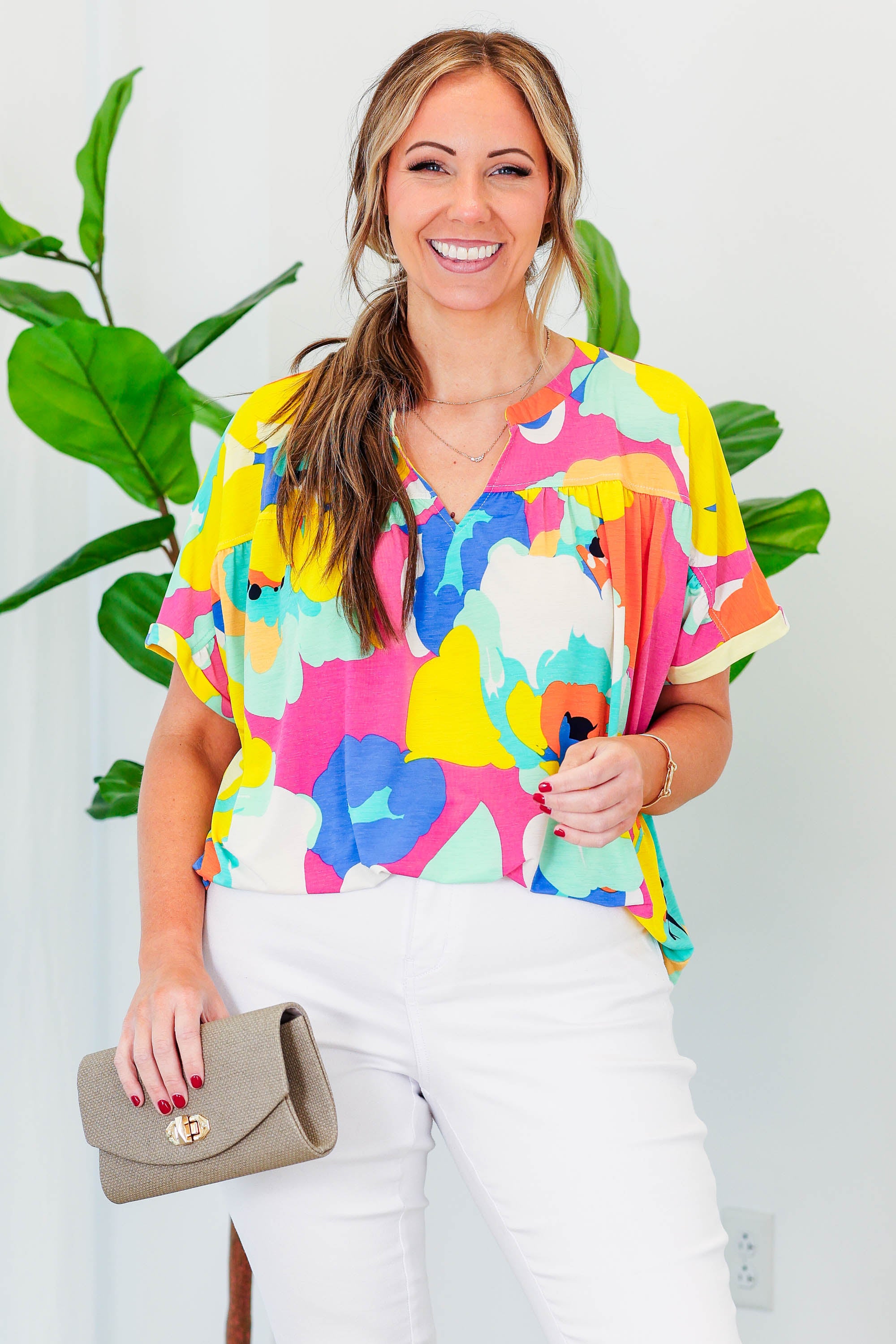 South Of The Sea Top. Yellow-Mint