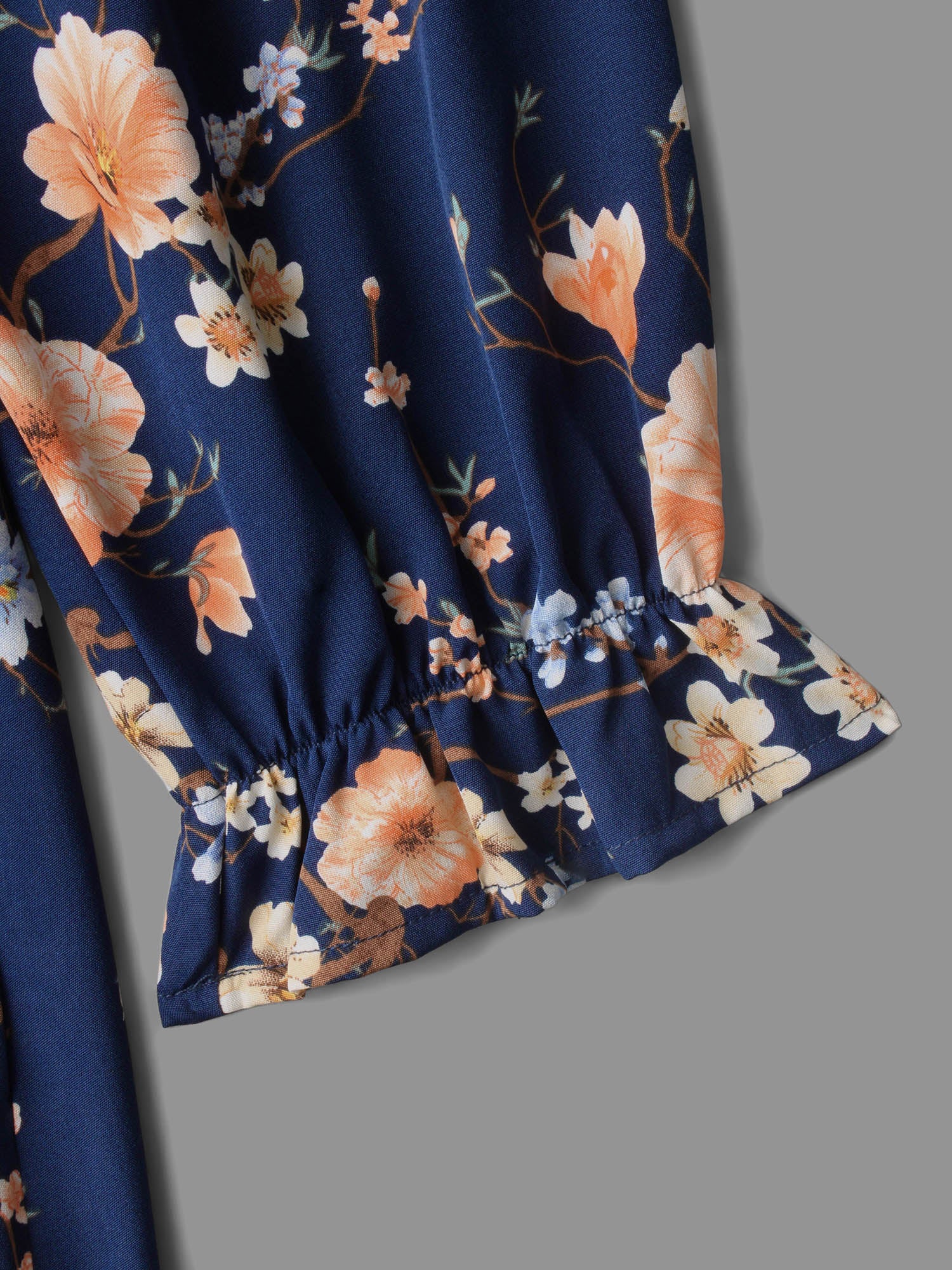 Floral Knot Neck Split Hem Dress