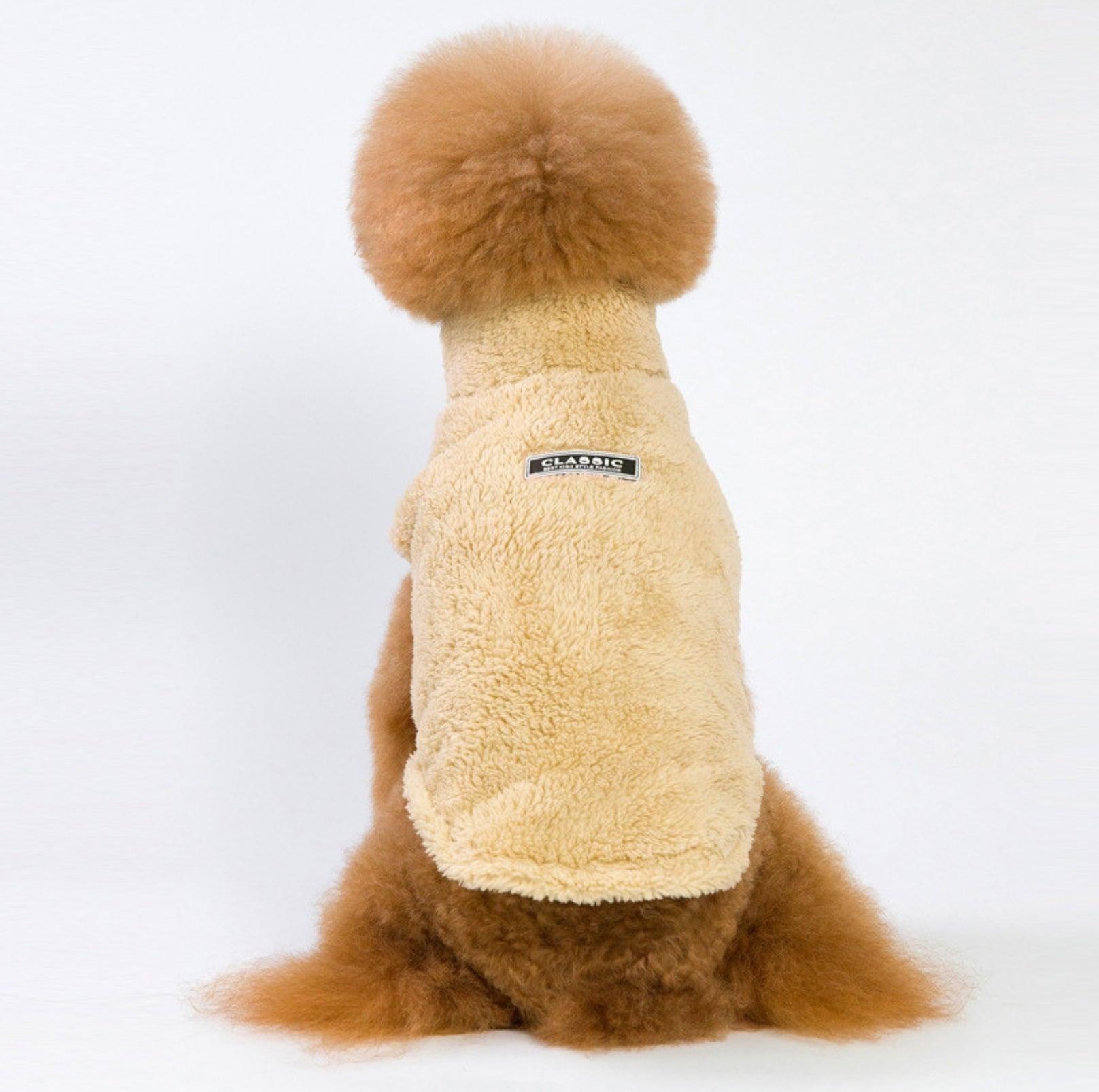 High-Collar Plush Dog Sweater