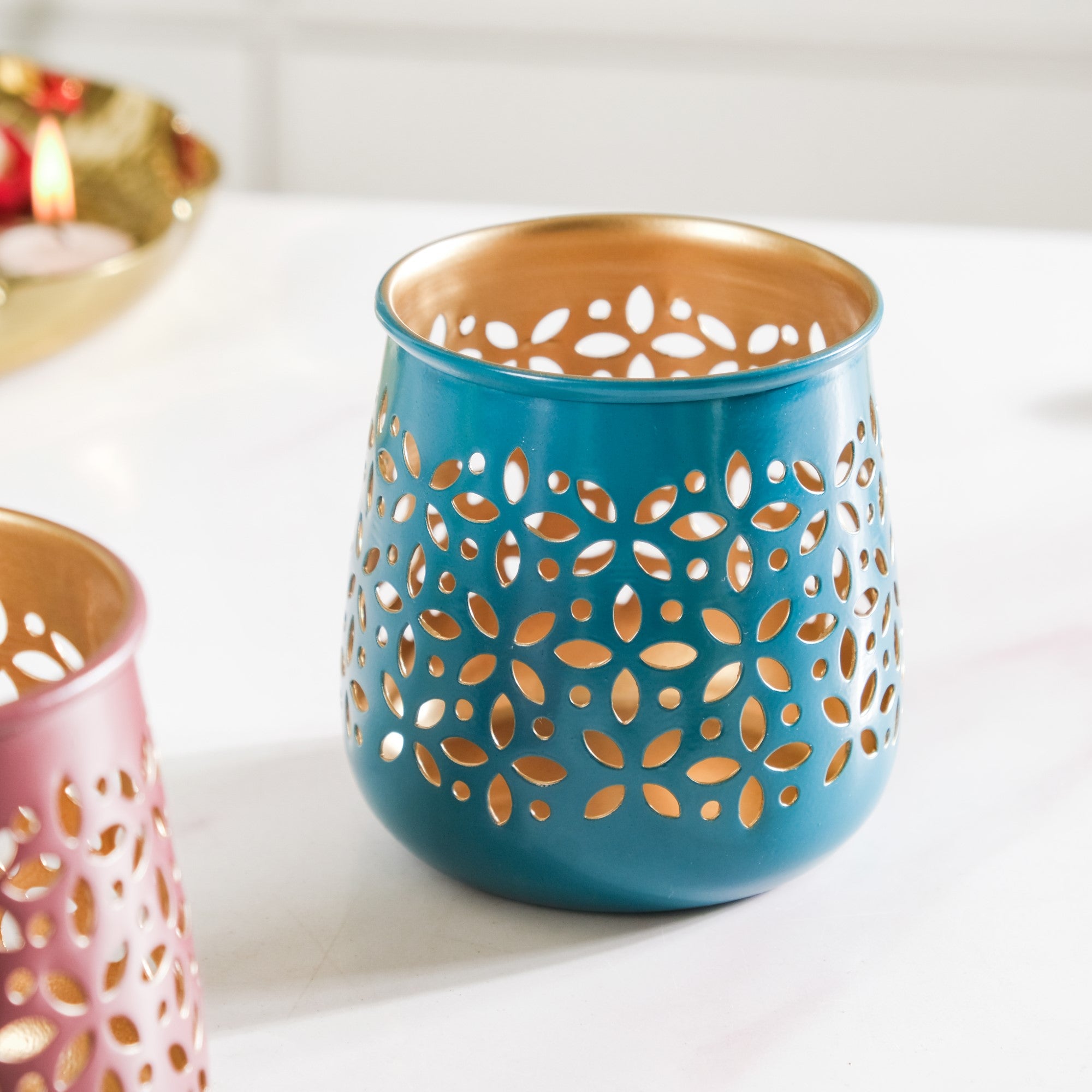 Festive Tealight Candle Holder Set Of 3