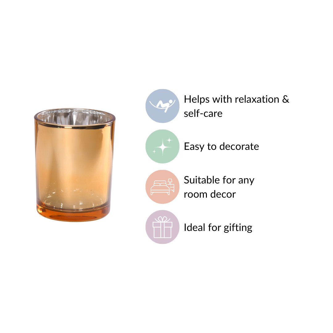 Gold Glass Votive Candle Holder Set Of 4