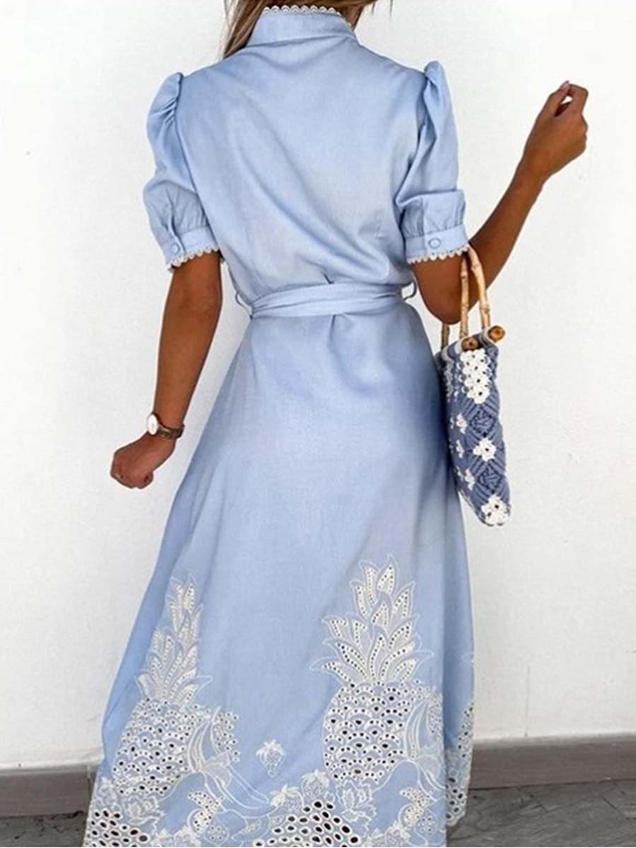 Printed Belt Tunic Dress