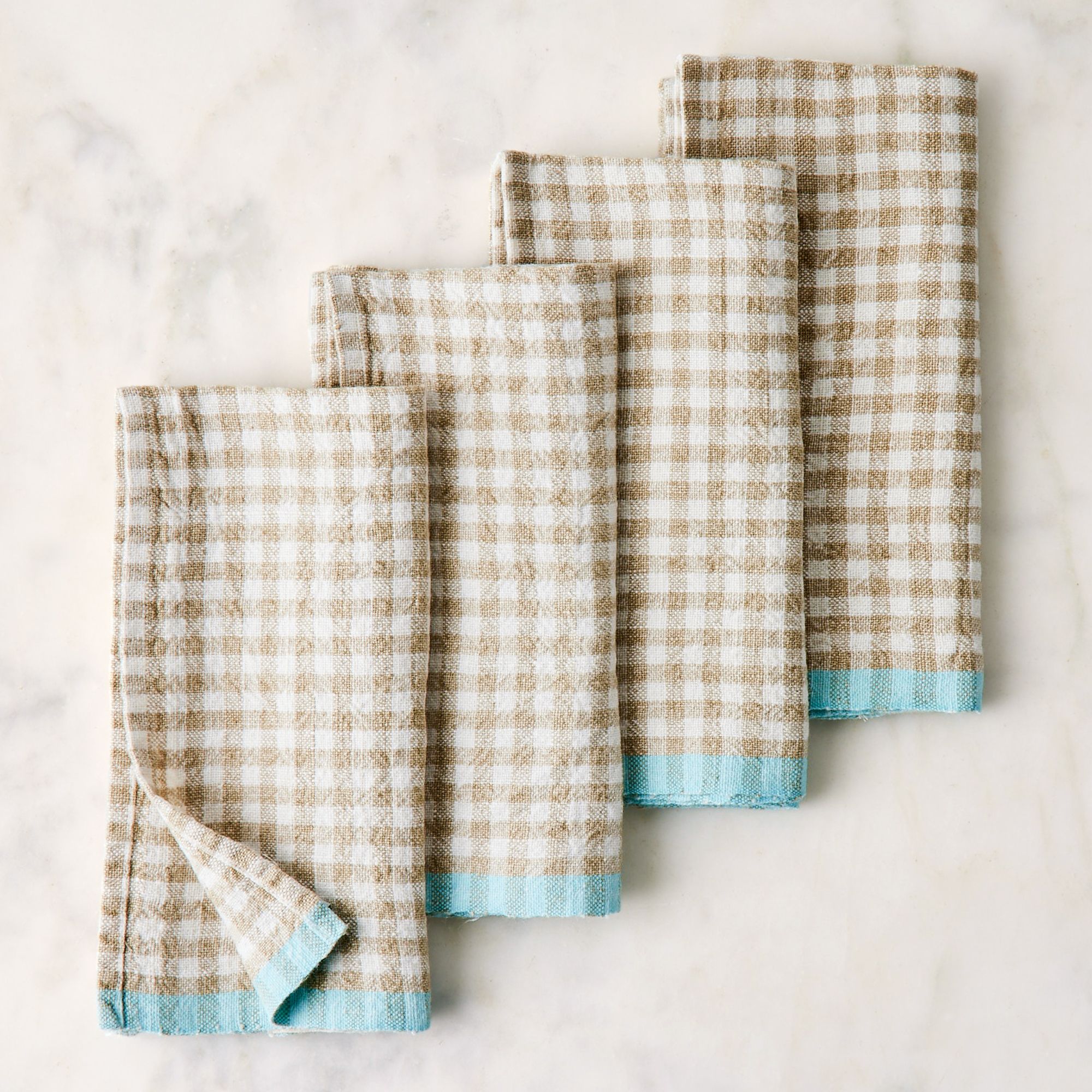 Two-Tone Gingham Napkins, Set of 4