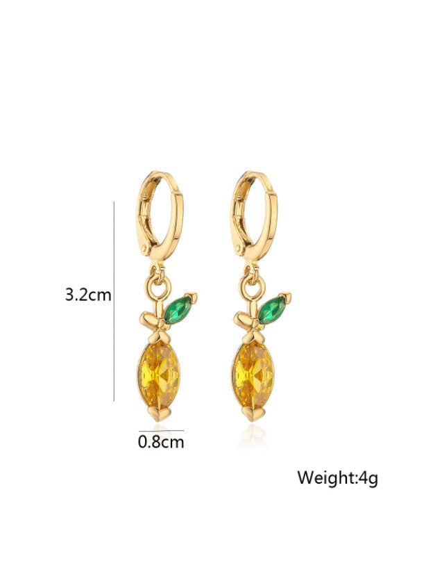 Cubic Zirconia Fruit Earrings